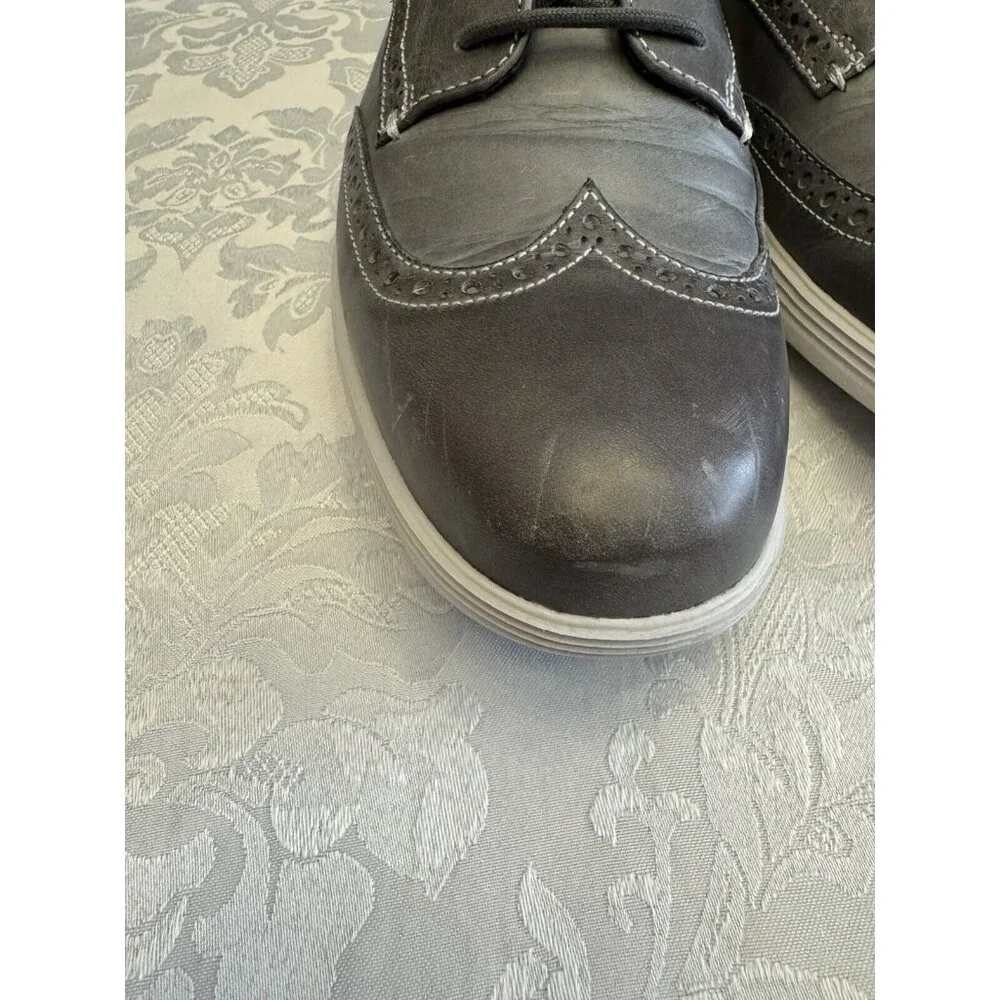 Cole Haan Grand.OS Sz 9M Gray‎ Leather Wingtip Oxford Derby Comfort Shoe C24895